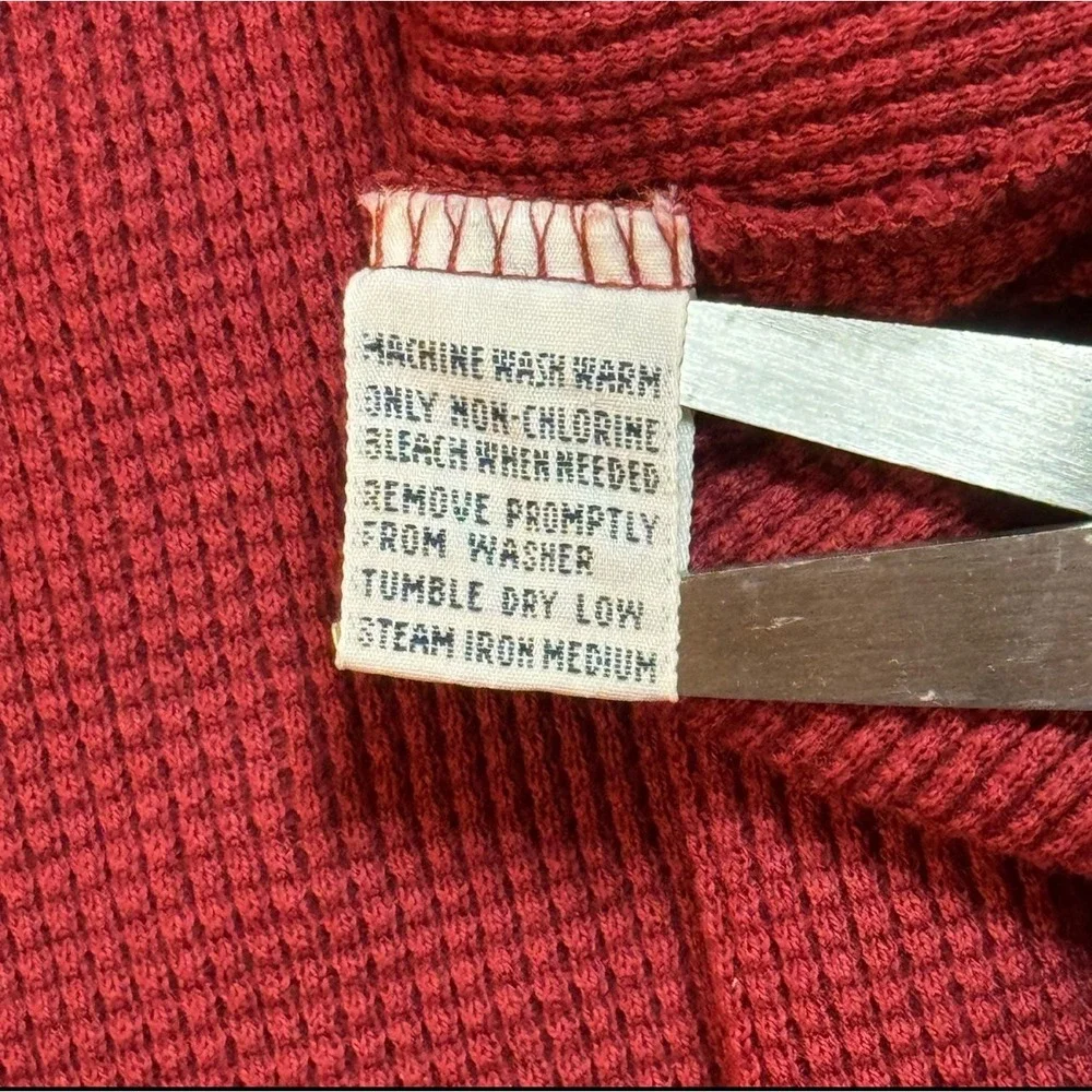 Polo Ralph Lauren‎ Red Waffle Knit Thermal Golf Long Sleeve Polo Shirt Men's 2XL